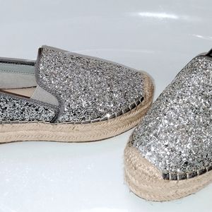 Guess Silver sparkly platforms